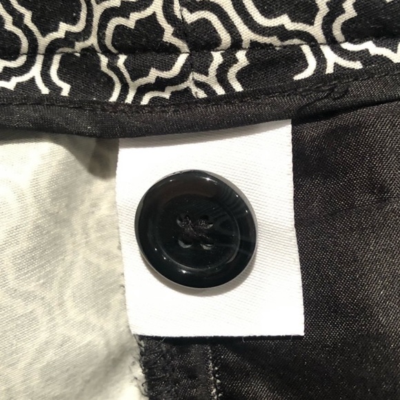 Dalia black & white abstract print cotton crop trouser pant work wear size 6 - Picture 8 of 11